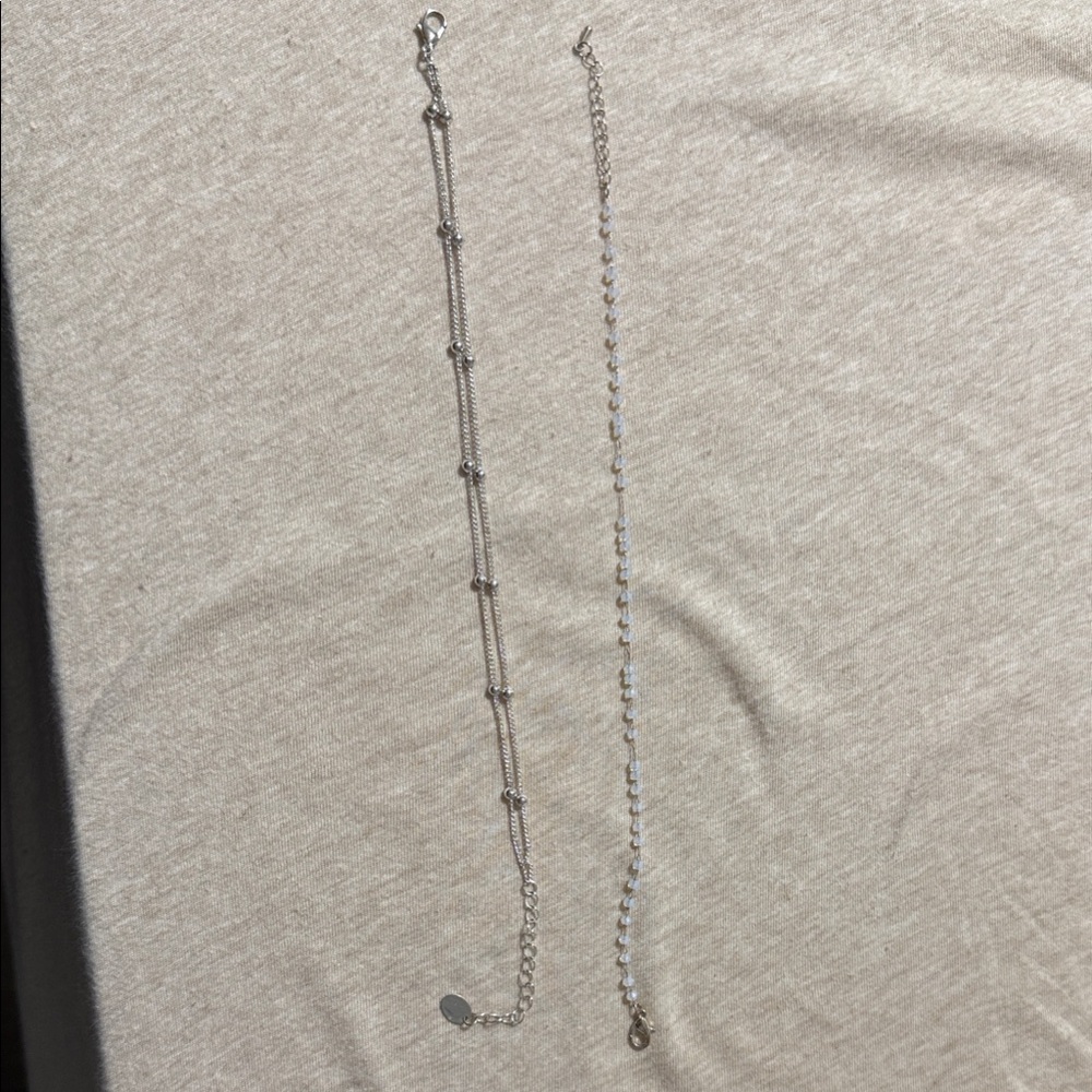 Elegant Silver and Pearl anklet Set